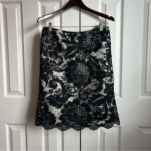 Worthington Floral Lace Layered Cotton A-Line Skirt boho indie whimsygoth